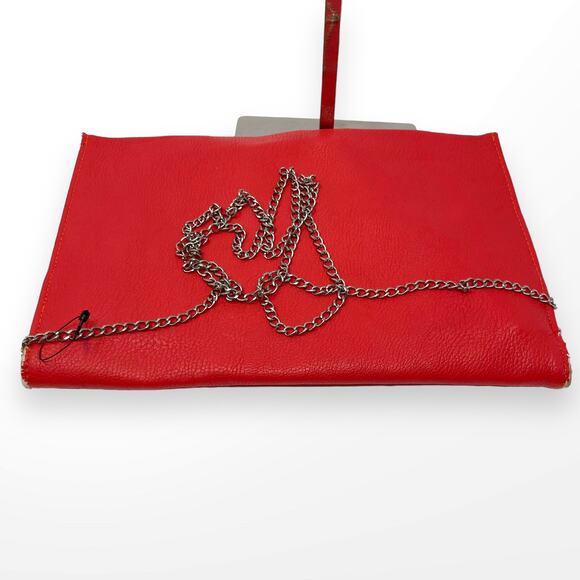 00s WB Vintage Red Chain Link Crossbody Purse - Picture 8 of 9